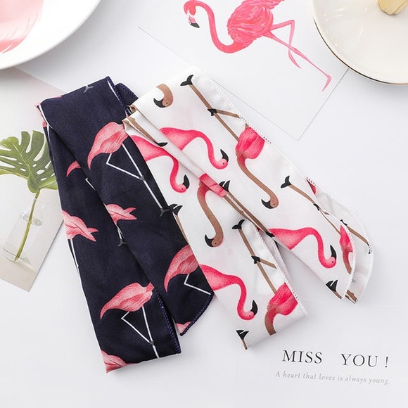 Flamingo headband head wraps- white - Picture 2 of 6